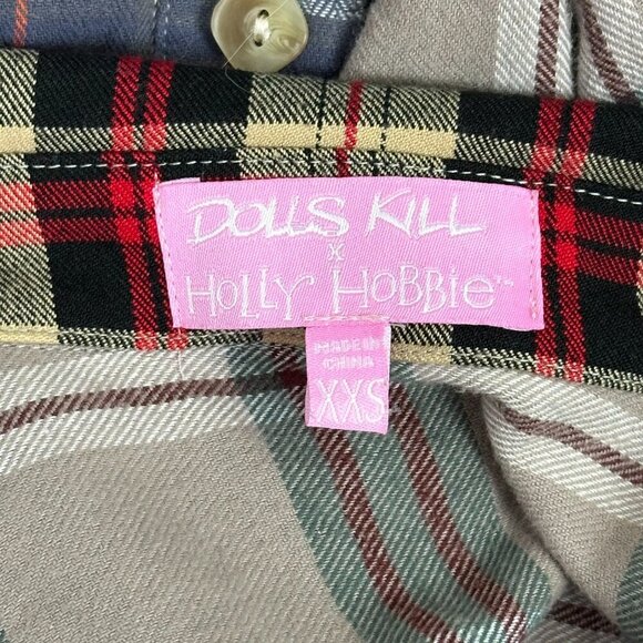 Dolls Kill x Holly Hobbie Mixed Plaid Flannel Shirt - Picture 10 of 11